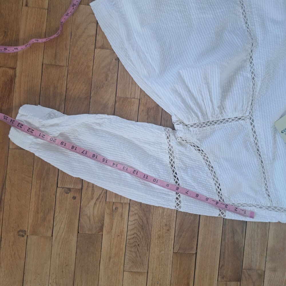 NEW Jaded Gypsy One Size White Long Sleeve Tunic Blouse Shirt Top Boho Oversized - Picture 10 of 13